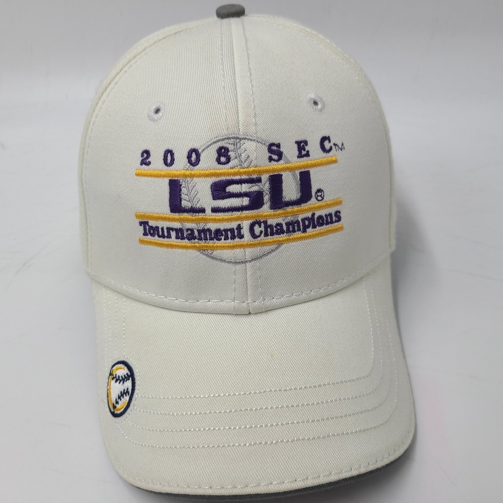 LSU Tigers Hat Adjustable The Game Split Bar 2008 SEC Tournament Champions NCAA